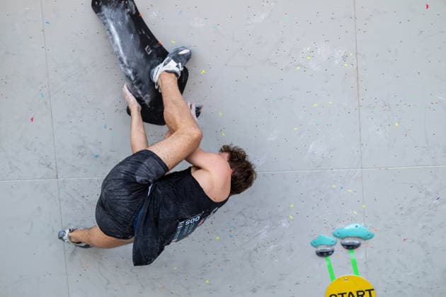 May 30, 2026, Madrid, Madrid, Spain: COLIN DUFFY of the United States competes during the men s boulder semifinal at the IFSC World Climbing Series in Madrid Men s Boulder Semifinals At The 2026 World Climbing Series Madrid.  - ZUMAd308 20260530_zsp_d308_052 Copyright: xJuanxCarlosxLucasx