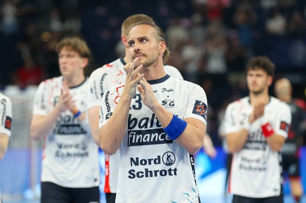 30.05.2026, xgox, Handball - EHF European League Halbfinale MT Melsungen - SG Flensburg-Handewitt v.l. Kent Robin Tonnesen (Tönnesen, Flensburg, 23) enttaeuscht, schaut enttaeuscht, niedergeschlagen, disappointed Hamburg