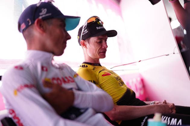 Denmark™s Jonas Vingegaard Hansen of Team Visma Lease A Bike winner of the stage and pink jersey during Stage 20 of the Giro d™Italia, from Gemona del Friuli to Piancavallo, Italy, Saturday, May 30, 2026.  Copyright: xGianxMattiaxD™Alberto LaPressex