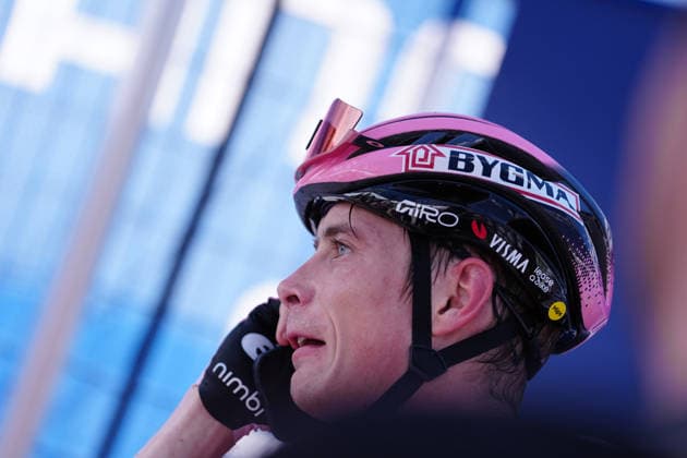 Denmark™s Jonas Vingegaard Hansen of Team Visma Lease A Bike winner of the stage and pink jersey during Stage 20 of the Giro d™Italia, from Gemona del Friuli to Piancavallo, Italy, Saturday, May 30, 2026.  Copyright: xGianxMattiaxD™Alberto LaPressex