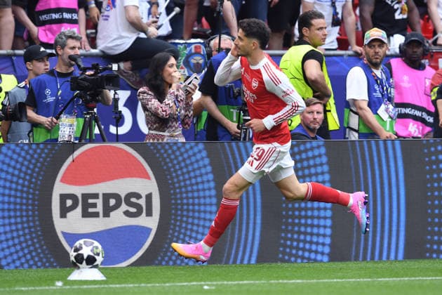 Fußball Champions League Finale Paris Saint-Germain - FC Arsenal am 30.05.2026 in der Puskas Arena in Budapest Torjubel zum 0:1 durch Kai Havertz ( Arsenal )