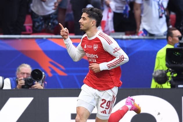 Fußball Champions League Finale Paris Saint-Germain - FC Arsenal am 30.05.2026 in der Puskas Arena in Budapest Torjubel zum 0:1 durch Kai Havertz ( Arsenal )