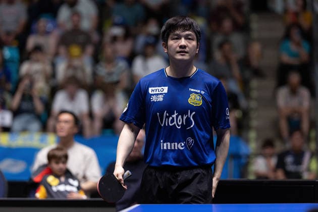 Fan Zhendong (CHN 1.FC Saarbruecken-TT) during the semifinal matches Borussia Düsseldorf TTC Schwalbe of the Liebherr TTBL Final4 SV Werder Bremen 1. FC Saarbrücken at the Süwag Energie ARENA on May 30, 2026, in Frankfurt, Germany Copyright: JoaquimxFerreira