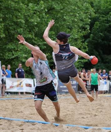 Deutschland - Kelkheim - Münster - 30.05.2026 Beachhandball - Hessen - Karacho Beach Cup 2026 Die Otternasen - BHC BADG Münster v.l. Hendrik Prahst (Die Otternasen), Lars Zelser (BHC Beach & Da Gang) Karacho Beach Cup 2026