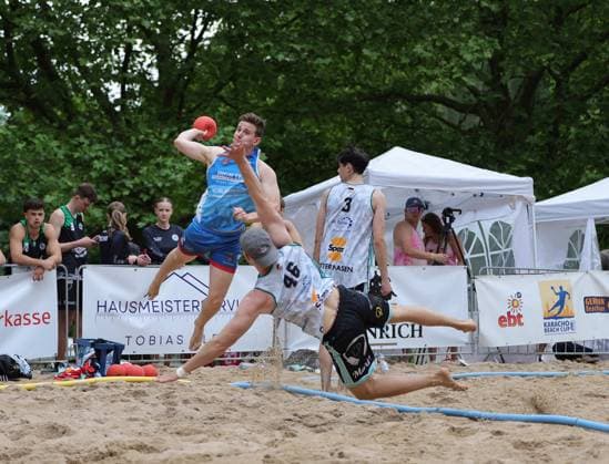 Deutschland - Kelkheim - Münster - 30.05.2026 Beachhandball - Hessen - Karacho Beach Cup 2026 Die Otternasen - BHC BADG Münster v.l. Sören Kilp (BHC Beach & Da Gang), Hendrik Prahst (Die Otternasen) Karacho Beach Cup 2026