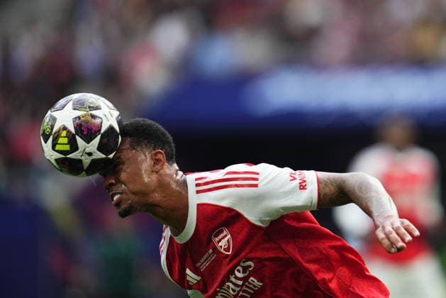 HUN: Paris Saint-Germain FC - Arsenal FC. UEFA Champions League™s Final. William Saliba of Arsenal FC during the UEFA Champions League™s Final match between Paris Saint-Germain FC and Arsenal FC played at Ferenc Puskas Arena Stadium on May 30, 2026 in Budapest, Hungary. kpng Copyright: xBaguxBlancox xPRESSINPHOTOx PS_260530_PSG_ARS_2526_083
