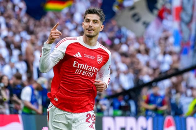 Paris Saint-Germain v Arsenal FC - UEFA Champions League Final 2026 Kai Havertz of Arsenal FC celebrates after scoring during the UEFA Champions League Final match between Paris Saint-Germain FC and Arsenal FC at Puskas Arena on May 30, 2026 in Budapest, Hungary Budapest Puskas Arena Hungary Hungary Copyright: xGiuseppexMaffiax 260530UCLFinal_PSG-Arsenal_GM_06517