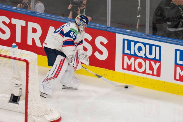 ZURICH, SWITZERLAND - MAY 30: Henrik Haukeland of Norway in action during the 2026 IIHF Ice hockey, Eishockey World Championship, WM, Weltmeisterschaft Switzerland game between Switzerland and Norway at Swiss Life Arena on May 30, 2026 in Zurich, Zurich. Zurich Swiss Life Arena Zurich Switzerland Copyright: xJustPictures.ch JarixPestelaccix jp-en-EuSpIm-JP6_JAR_Switzerland_Norway_30May2026_00139