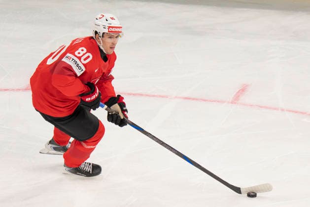 ZURICH, SWITZERLAND - MAY 30: Nicolas Baechler of Switzerland in action during the 2026 IIHF Ice hockey, Eishockey World Championship, WM, Weltmeisterschaft Switzerland game between Switzerland and Norway at Swiss Life Arena on May 30, 2026 in Zurich, Zurich. Zurich Swiss Life Arena Zurich Switzerland Copyright: xJustPictures.ch JarixPestelaccix jp-en-EuSpIm-JP6_JAR_Switzerland_Norway_30May2026_00146