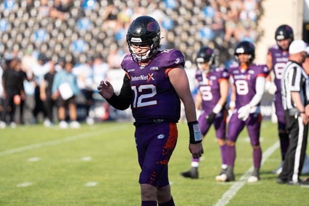 30.05.2026, xhfmx, American Football EFA European Football Alliance, Frankfurt Galaxy - Munich Ravens Ethan Garbers (Frankfurt Galaxy, 12) (DFL DFB REGULATIONS PROHIBIT ANY USE OF PHOTOGRAPHS as IMAGE SEQUENCES and or QUASI-VIDEO) Frankfurt am Main