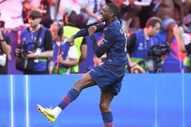 Fußball Champions League Finale Paris Saint-Germain - FC Arsenal am 30.05.2026 in der Puskas Arena in Budapest Torjubel zum 1:1 durch Ousmane Dembele ( Paris )