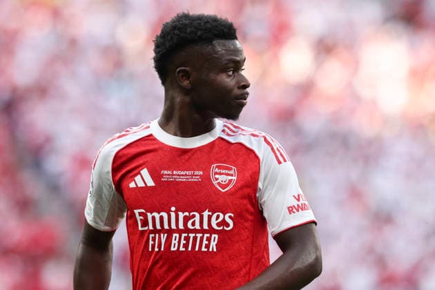BUDAPEST, HUNGARY - MAY 30: Bukayo Saka (Arsenal FC, 7) during the UEFA Champions League Final 2026 match between Paris Saint-Germain and Arsenal FC at Puskas Arena on May 30, 2026 in Budapest, Hungary. Hungary Copyright: xBEAUTIFULxSPORTS Steenkestex