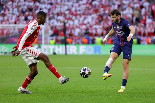 BUDAPEST, HUNGARY - MAY 30: Khvicha Kvaratskhelia of Paris Saint-Germain during the UEFA Champions League 2026 Final between Paris Saint-Germain and Arsenal FC at Puskas Arena on May 30, 2026 in Budapest, Hungary.  Copyright: xRenexNijhuis MBxMediax