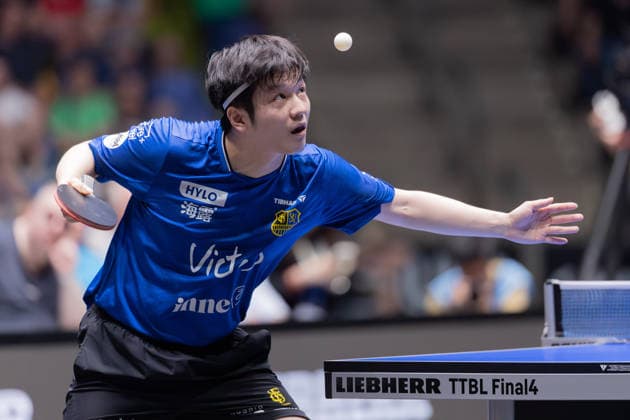 SV Werder Bremen 1. FC Saarbrücken Tischtennis, Liebherr TTBL-Halbfinalspiel 2026 Fan Zhendong (1. FC Saarbrücken TT). Liebherr TTBL Final4 2026, zweites Halbfinale zwischen SV Werder Bremen und dem 1. FC Saarbrücken Tischtennis am 30. Mai 2026 in der Süwag Energie ARENA in Frankfurt am Main., Frankfurt am Main Hessen Deutschland SÜWAG Arena