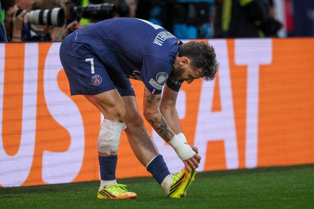 BUDAPEST, HUNGARY - MAY 30: Khvicha Kvaratskhelia of Paris Saint-Germain during the UEFA Champions League 2026 Final between Paris Saint-Germain and Arsenal FC at Puskas Arena on May 30, 2026 in Budapest, Hungary.  Copyright: xRenexNijhuis MBxMediax