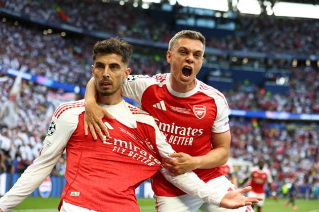 May 30, 2026, Budapest, Hungary: KAI HAVERTZ of Arsenal celebrates scoring his side s first goal in the UEFA Champions League 2025 26 final between Paris Saint-Germain and Arsenal FC at the Puskas Arena in Budapest, Hungary. Budapest Hungary - ZUMAc179 20260530_zep_c179_004 Copyright: xMickaelxChavetx