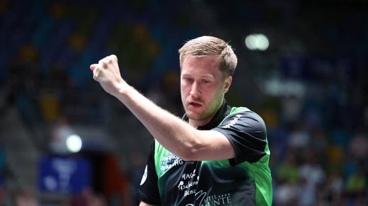 30.05.2026, xrekx, Tischtennis TTBL Final 4, SV Werder Bremen - 1.FC Saarbrücken TT v.l. Mattias Karlsson (SV Werder Bremen) 2:0 (DFL DFB REGULATIONS PROHIBIT ANY USE OF PHOTOGRAPHS as IMAGE SEQUENCES and or QUASI-VIDEO) Frankfurt am Main