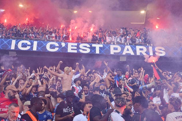 FOOTBALL : Diffusion du match Paris Saint Germain vs Arsenal FC - Ligue des Champions - Finale - 30 05 2026 Supporters du Paris SG aprÃ s le but de Ousmane Dembele (Paris SG) ParisFrance  Copyright: xBaptistexAutissierx