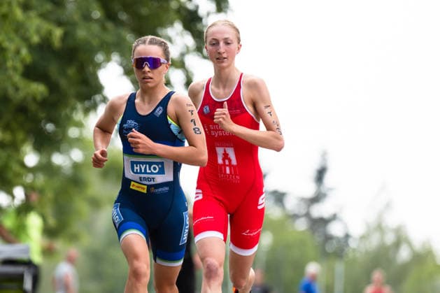 1. Triathlon-Bundesliga Kraichgau Jara Banka (GER, Hylo Team Viernheim Saar) vor Fabienne Gericke (GER, Dresdner Spitzen Team Mitteldeutschland) Ubstadt-Weiher Deutschland