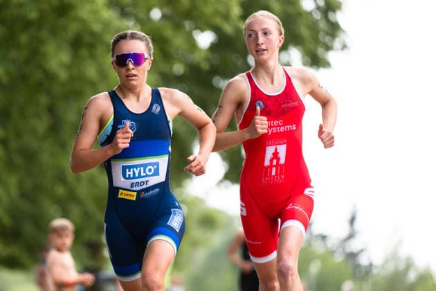 1. Triathlon-Bundesliga Kraichgau Jara Banka (GER, Hylo Team Viernheim Saar) vor Fabienne Gericke (GER, Dresdner Spitzen Team Mitteldeutschland) Ubstadt-Weiher Deutschland