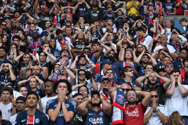Champions League PSG vs Arsenal in Paris - FA Paris Saint-Germain’s supporters attend a live diffusion of the UEFA Champions League final football match between Paris Saint-Germain and Arsenal FC in Budapest, at the Parc des Princes Stadium in Paris on May 30, 2026. Photo by Firas Abdullah ABACAPRESS.COM Paris Ile-de-France France  Copyright: xAbdullahxFiras ABACAx