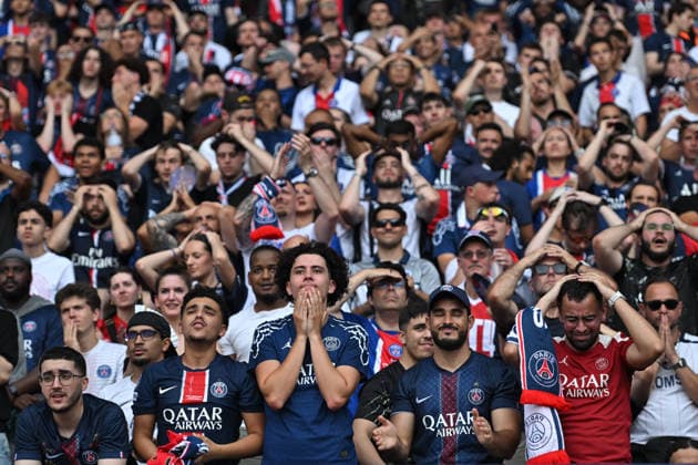 Champions League PSG vs Arsenal in Paris - FA Paris Saint-Germain’s supporters attend a live diffusion of the UEFA Champions League final football match between Paris Saint-Germain and Arsenal FC in Budapest, at the Parc des Princes Stadium in Paris on May 30, 2026. Photo by Firas Abdullah ABACAPRESS.COM Paris Ile-de-France France  Copyright: xAbdullahxFiras ABACAx