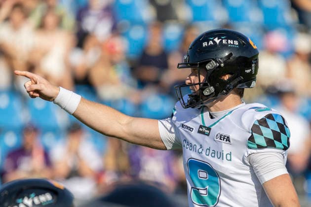 EFA - European Football Alliance: Frankfurt Galaxy - Munich Ravens, 30.05.2026 Russell Tabor (Munich Ravens 9), Frankfurt Galaxy - Munich Ravens, Frankfurt, PSD Bank Arena, 30.5.2026 Copyright: xBEAUTIFULxSPORTS Gawlikx