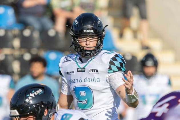 EFA - European Football Alliance: Frankfurt Galaxy - Munich Ravens, 30.05.2026 Russell Tabor (Munich Ravens 9), Frankfurt Galaxy - Munich Ravens, Frankfurt, PSD Bank Arena, 30.5.2026 Copyright: xBEAUTIFULxSPORTS Gawlikx