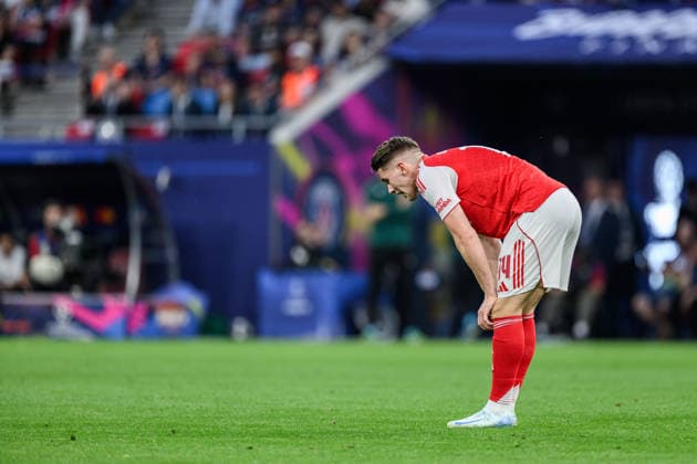 260530 Viktor Gyökeres of Arsenal looks dejected during the UEFA Champions League final match between Paris Saint-Germain and Arsenal on May 30, 2026 in Budapest. Photo: Maxim Thore BILDBYRAN kod MT MT1056 fotboll football soccer fotball uefa champions league champions league paris saint-germain arsenal bbeng depp Copyright: MAXIMxTHORE BB260530MT172