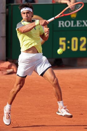 RECORD DATE NOT STATED 30th May 2026; Roland Garros, Paris, France; 2026 French Open Tennis, Day 12; Francisco Comesana (ARG) forehand against Matteo Berrettini (ITA) JonxBromley