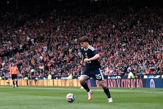 UK: Scotland v Curacao, International Friendly, Länderspiel, Nationalmannschaft at Barclays Hampden, Glasgow, Scotland on 30 May 2026: Pictured: Findlay Curtis (Scotland) Glasgow Barclays Hampden Scotland Copyright: xAlexxToddx