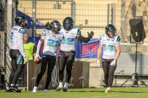 Touchdown Celebration Ravens, Frankfurt Galaxy vs Munich Ravens, American Football, European Football Alliance, Week 3, 2026, 30.05.2026, Frankfurt PSD Bank Arena Germany Copyright: xFootxBowlxPressexFotoxAgentur JUx