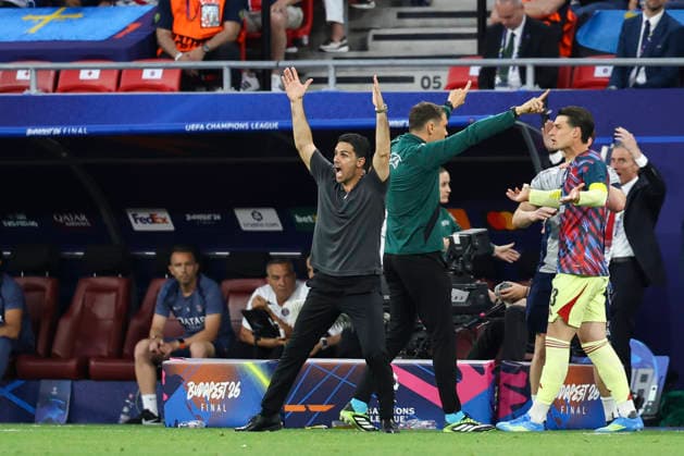 Paris Saint-Germain v Arsenal, UEFA Champions League Arsenal Manager Mikel Arteta ESP reacts and gestures during the Paris Saint-Germain v Arsenal UEFA Champions League Final match at the Puskas Arena, Budapest, Hungary on 30 May 2026 Credit: Ian Stephen Every Second Media Editorial use only. All images are copyright Every Second Media Limited. No images may be reproduced without prior permission. Copyright: xIMAGO EveryxSecondxMediax ESM-2017-0087 IanxStephenx xEveryxSecondxMediax