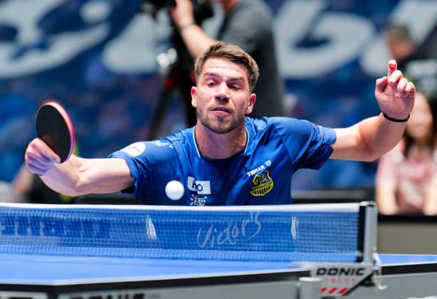 Patrick Franziska (Deutschland) vom 1. FC Saarbrücken-TT im Einsatz im Halbfinale des TTBL Final Four Patrick Franziska (Deutschland) vom 1. FC Saarbrücken-TT im Einsatz im Halbfinale des TTBL Final Four in Frankfurt in der Süwag Energie Arena am 30. Mai 2026. Frankfurt am Main Süwag Energie ARENA Hessen Deutschland