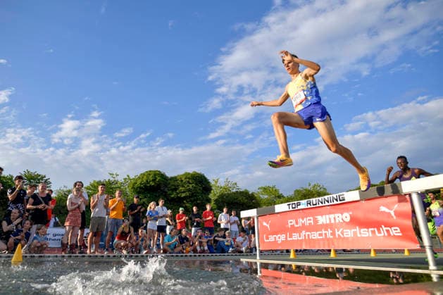 30.05.2026, xkaix, Leichtathletik Lange Laufnacht, Karlsruhe v.l. Alejandro Quijada (Spanien) Karlsruhe