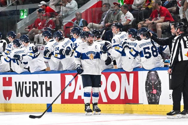 ZURICH, SWITZERLAND - MAY 30: Aleksander Barkov of Finland celebrates his goal during the 2026 IIHF Ice hockey, Eishockey World Championship, WM, Weltmeisterschaft Switzerland game between Canada and Finland at Swiss Life Arena on May 30, 2026 in Zurich, Zurich. Zurich Swiss Life Arena Zurich Switzerland Copyright: xJustPictures.ch AndreaxBrancax jp-en-EuSpIm-JP7_ANB_FinCze_30052026_6079