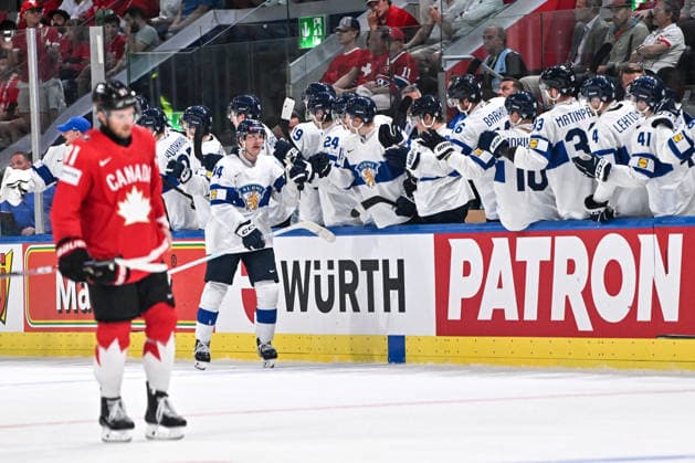 ZURICH, SWITZERLAND - MAY 30: Aatu Raty of Finland celebrates his goal during the 2026 IIHF Ice hockey, Eishockey World Championship, WM, Weltmeisterschaft Switzerland game between Canada and Finland at Swiss Life Arena on May 30, 2026 in Zurich, Zurich. Zurich Swiss Life Arena Zurich Switzerland Copyright: xJustPictures.ch AndreaxBrancax jp-en-EuSpIm-JP7_ANB_FinCze_30052026_6317