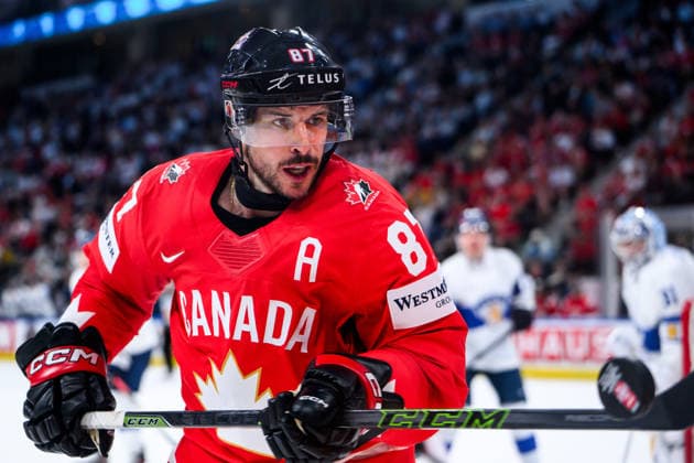 260530 Sidney Crosby of Canada during the 2026 IIHF Ice hockey, Eishockey World Championship, WM, Weltmeisterschaft semifinal match between Canada and Finland on May 30, 2026 in Zürich. Photo: Jesper Zerman BILDBYRAN kod JZ JZ0738 ishockey ice hockey ishockey-vm 2026 vm 2026 iihf world championship semifinal semifinals kanada canada finland bbeng Copyright: JESPERxZERMAN BB260530JZ122
