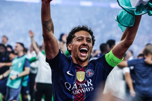 Fussball, UEFA Champions League Saison 2025 2026 Finale Paris Saint-Germain - FC Arsenal 30.05.2026, Puskas Arena Budapest Marquinhos ( Paris ) Budapest Puskas Arena Ungarn