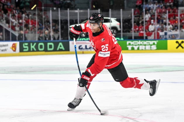 ZURICH, SWITZERLAND - MAY 30: Darnell Nurse of Canada takes a shot during the 2026 IIHF Ice hockey, Eishockey World Championship, WM, Weltmeisterschaft Switzerland game between Canada and Finland at Swiss Life Arena on May 30, 2026 in Zurich, Zurich. Zurich Swiss Life Arena Zurich Switzerland Copyright: xJustPictures.ch AndreaxBrancax jp-en-EuSpIm-JP7_ANB_FinCze_30052026_6572