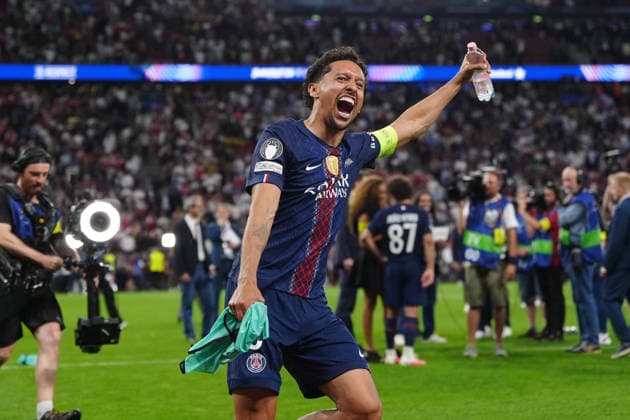 Paris Saint-Germain v Arsenal FC - UEFA Champions League Final 2026 Marquinhos of Paris Saint-Germain FC celebrates the victory at the end of the UEFA Champions League Final match between Paris Saint-Germain FC and Arsenal FC at Puskas Arena on May 30, 2026 in Budapest, Hungary Budapest Puskas Arena Hungary Hungary Copyright: xGiuseppexMaffiax 260530UCLFinal_PSG-Arsenal_GM_00771