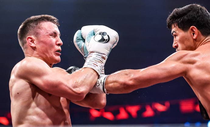 RUSSIA, YEKATERINBURG - MAY 31, 2026: Germany s Michael Eifert (L) and Russia s Dmitry Bivol fight in their main event bout over the IBF and WBA World Light Heavyweight Champion titles as part of an RCC Boxing event at the UGMK Arena RCC Boxing Event In Yekaterinburg, Russia  - ZUMAt113 20260531_zaa_t113_030 Copyright: xDonatxSorokinx
