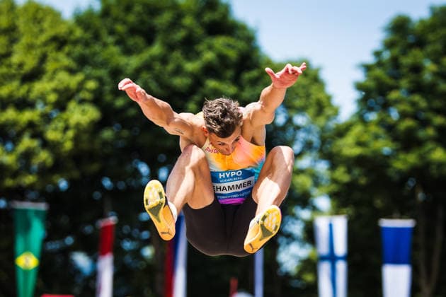 51. Hypomeeting, Goetzis (AT), 30.05.2026 GOETZIS, SWITZERLAND - MAY 30: Simon EHAMMER of Switzerland competes in the long jump of the mens decathlon at the 51. Hypomeeting, Goetzis (AT) on May 30, 2026 in Goetzis, Switzerland. Copyright: xBEAUTIFULxSPORTS UlfxSchillerx
