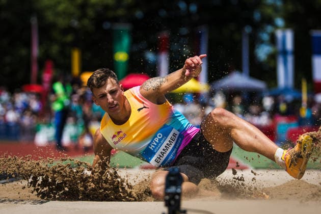 51. Hypomeeting, Goetzis (AT), 30.05.2026 GOETZIS, SWITZERLAND - MAY 30: Simon EHAMMER of Switzerland competes in the long jump of the mens decathlon at the 51. Hypomeeting, Goetzis (AT) on May 30, 2026 in Goetzis, Switzerland. Copyright: xBEAUTIFULxSPORTS UlfxSchillerx