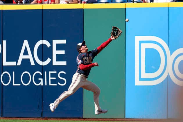 May 30, 2026: Cleveland Guardians right fielder Petey Halpin (0) attempts to catch a fly ball hit by Boston Red Sox third baseman Caleb Durbin (5) during the third inning of the Major League Baseball game between the Boston Red Sox and Cleveland Guardians at Progressive Field in Cleveland, Ohio. CSM Cleveland United States of America - ZUMAc04_ 20260530_zma_c04_008 Copyright: xBrianxFisherx