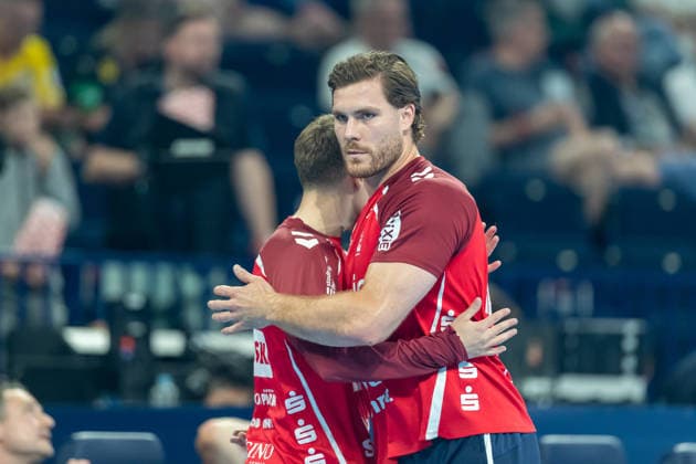 Johannes Golla (SG Flensburg-Handewitt) looks on during the handball semi-final of the the Winamax EHF Finals 2026 between MT Melsungen and SG Flensburg-Handewitt at Barclays Arena on May 30, 2026 in Hamburg, Germany. -