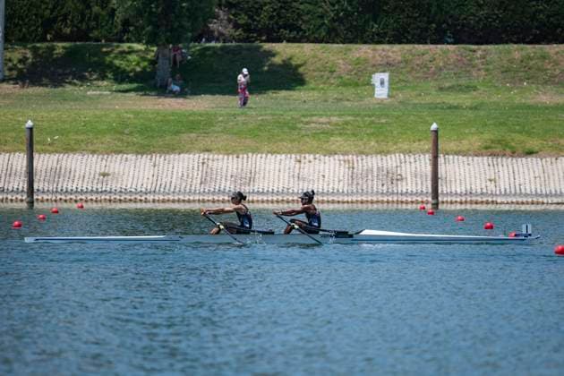 Seville, Spain. 30 May 2026. Rowers Keyla Garcia Marcucci and Kimberlin Meneses Azcategui (Venezuela) during the LM2x Lightweight Women’s Double Sculls Final A Race at the World Rowing Cup 1 2026 at CEAR La Cartuja. Copyright: xDavidxSarmientox xVWPicsx DSG-0861