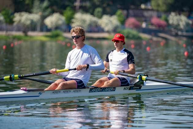 Seville, Spain. 30 May 2026. Rowers Jonathan WANG-NORDERUD and Syvert SENUMSTAD (Norway) ahead of the M2- Men s Coxless Pair Semifinal 2 Race at the World Rowing Cup 1 2026 at CEAR La Cartuja. Copyright: xDavidxSarmientox xVWPicsx DSG-0847