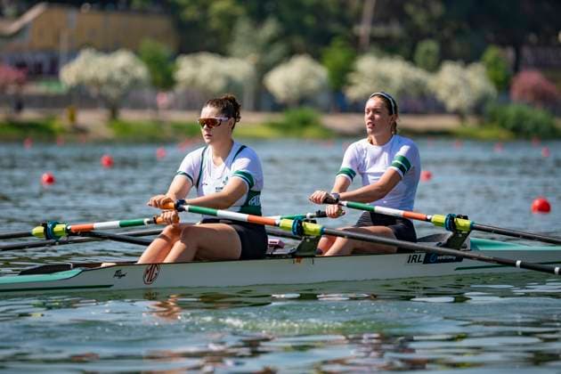 Seville, Spain. 30 May 2026. Rowers Sophia Young and Alison Bergin (Ireland) ahead of the W2x Women s Double Sculls Semifinal 1 Race at the World Rowing Cup 1 2026 at CEAR La Cartuja. Copyright: xDavidxSarmientox xVWPicsx DSG-0848