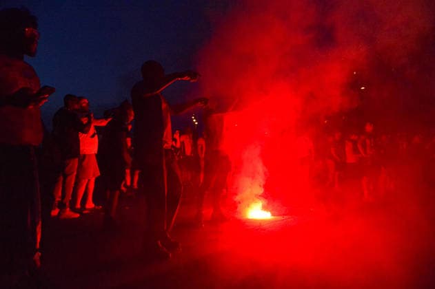 FOOTBALL : Diffusion du match Paris Saint Germain vs Arsenal FC - Ligue des Champions - Finale - 30 05 2026 Supporters du Paris SG apres le match autour du Parc des Princes ParisFrance  Copyright: xBaptistexAutissierx
